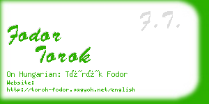 fodor torok business card